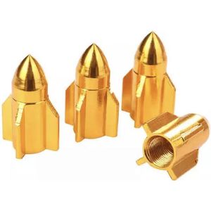 TT-products ventieldoppen Gold Rockets aluminium 4 stuks Goud