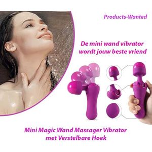 Mini Magic Wand Massager Vibrator met Verstelbare Hoek