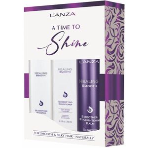 Lanza Healing Smooth Set - GLOSSIFYING SHAMPOO 300ml - GLOSSIFYING CONDITIONER 250ml - SMOOTHER STRAIGHTENING BALM 250ml