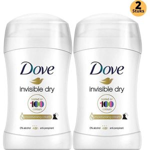 Dove Invisible Dry Deodorant Stick - Anti Transpirant Deo Stick met 0% Alcohol - 48 Uur Zweetbescherming - Deodorant Vrouw - 2-Pack