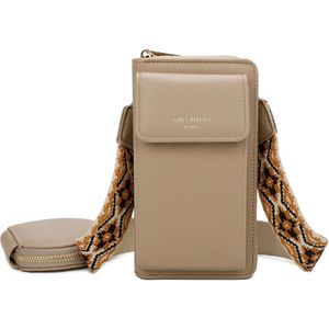 Gallantry - Crossbody - telefoontasje - portemonnee - Mobiele Telefoon - Smartphone - Taupe