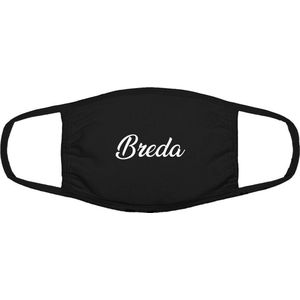 Breda mondkapje | gezichtsmasker | bescherming | bedrukt | logo | Zwart mondmasker van katoen, uitwasbaar & herbruikbaar. Geschikt voor OV