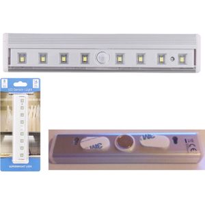 KASTLAMP - LED LAMP - SENSOR - MAGNETISCH - PLAKSTICKERS - MET BEWEGINGSSENSOR - ZILVER