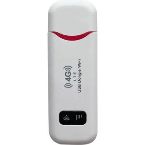 4G Dongle - voor laptop, computer en telefoon - 10 apparaten - Werkt wereldwijd - 4G router - Wifi router - WiFi dongle - Mifi router - Wifi in de auto - 150Mbps - Wit