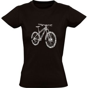 Fiets in woorden Dames T-shirt | wielrennen | mountainbike | fietsen