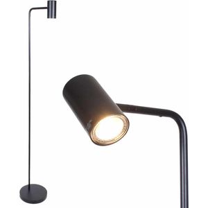 Zwarte leeslamp Burgos met 3 standen | 1 lichts | zwart | metaal | 134 cm hoog | Ø 20 cm voet | staande lamp / vloerlamp | modern design