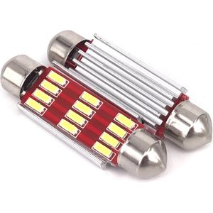 C5W 43mm LED Auto lamp / 2 stuks Festoon LED / 43mm / Interieur lamp / Leeslamp / Interieur auto / Buislamp / Dakhemel verlichting / Kofferbak lamp / Instapverlichting led / Canbus / Voetverlichting / Storingsvrij / Kleur 6000K (Wit) / 12V / 2 stuks
