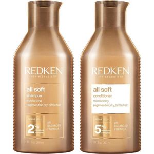 Redken CombiDeal - All Soft - Shampoo 300 ML & Conditioner 300 ML - voor droog- of door zon beschadigd haar