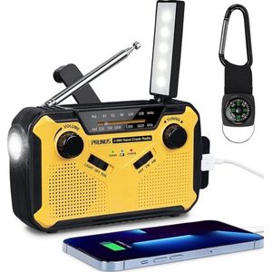 Radio op batterijen voor rampen - Werkt op AA Batterijen - AM/FM - Powerbank - Zaklamp - Noodknop - Makkelijk mee te nemen - Noodradio - Noodpakket
