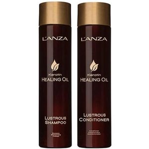 L'ANZA Keratin Healing Oil Duo - Lustrous Shampoo 300ml & Lustrous Conditioner 250ml