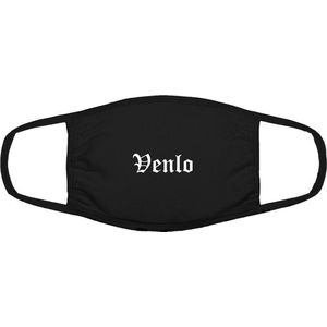 Venlo mondkapje | gezichtsmasker | bescherming | bedrukt | logo | Zwart mondmasker van katoen, uitwasbaar & herbruikbaar. Geschikt voor OV