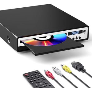 DVD Speler met HDMI - DVD Speler - DVD Speler HDMI - DVD Speler Laptop - Zilver- 1080P - Inclusief HDMI Kabel - Met afstandsbediening - DVD en CD speler - Compact