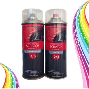 Autolak + Blanke lak Spuitbus Volkswagen Kleurcode LK5N - 150ml - Thunder Blue Metallic - 150ml