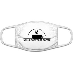 Koffie mondkapje | Coffee |Grappig | gezichtsmasker | bescherming | bedrukt | logo | Wit mondmasker van katoen, uitwasbaar & herbruikbaar. Geschikt voor OV