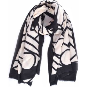 Dames Wintersjaal/zacht lange sjaal/Dikke Scarf /Omslagdoek 174cm x 82cm/ Zwart-Beige