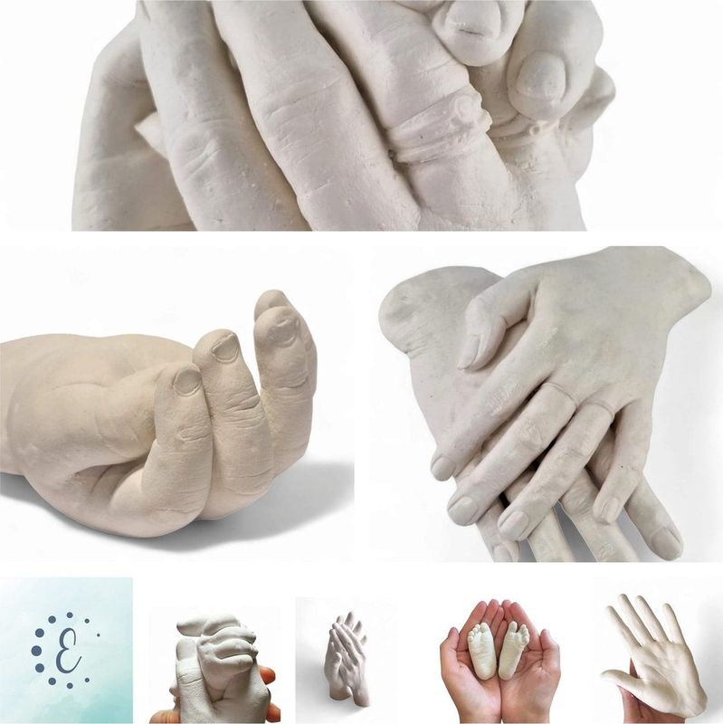 Handen beeld | Gips Handen | 3D | Basis Pakket bestaat uit 200 gram Casting Mix Poeder & 500 gram Gips | voor één hand | Bodycasting | Extensso® | Gipsafdruk | Alginaat | Afdruk | Gips Hand | Een herinnering | Hobby Pakket | Bodycasting