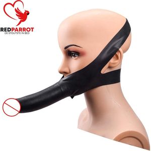 Strap-on BDSM masker dildo PRO | Gezicht bondage | Mond dildo | Voorbind penis | Seks masker | Luxe uitvoering