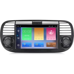 CarPlay Android Auto Fiat 500 2007-2015 Android 10 navigatie en multimediasysteem autoradio bluetooth usb wifi SD kaart 2+16GB zwart
