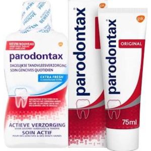 Parodontax Extra Fresh Mondwater 250 ML & Parodontax Original Tandpasta