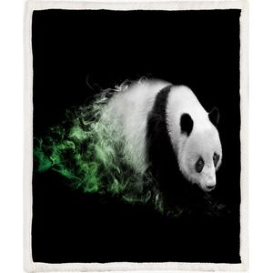 Coloured house fleece deken panda fade, 150 x 200 cm