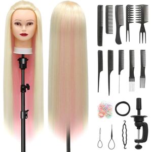 Equivera Oefenhoofd Kappershoofd - Oefenpop Kapper - Oefenhoofd Echt Haar - Human Hair - Oefenhoofd