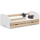 Kinderbed met opbergruimte en matras 90 x 180 Blauw