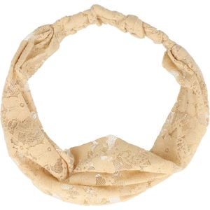 Haarband Kant Patroon Stof Beige Hoofdband Opengewerkt Lace