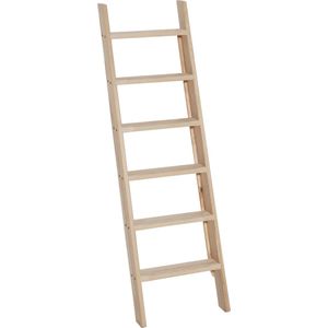 Zoldertrap - 6 treden - Stahoogte 123 cm - Houten ladder - Molenaarstrap - Grenen trap