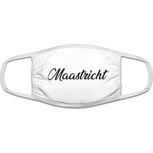 Maastricht mondkapje | gezichtsmasker | bescherming | bedrukt | logo | Wit mondmasker van katoen, uitwasbaar & herbruikbaar. Geschikt voor OV
