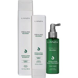 L'anza Healing Nourish set - stimuleert de haargroei - haaruitval - Shampoo 300ml - conditioner 250ml - serum treatment 100ml