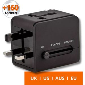 MethoBrick Reisstekker – Wereldstekker Universeel met 2 USB-poorten voor 160+ Landen, inclusief Engeland en Amerika