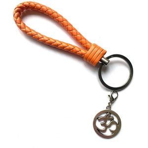 Sleutelhanger - Oranje - Yoga - Ontspanning - Pilates - Aum - Hanger - Leer - SportPresent - Sportsieraad - Sieraden - Team
