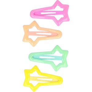 Haarspeld Klikklak Ster Epoxy Color 4cm Groen Oranje Geel Roze 4 Stuks Haarclip Haarklem Haar Klem Hair Clipjes Felle Kleuren