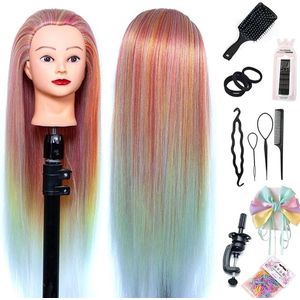 Equivera Oefenhoofd Kappershoofd - Oefenpop Kapper - Oefenhoofd Echt Haar - Human Hair - Oefenhoofd