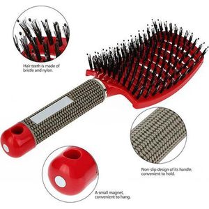 Anti klit haar borstel | Ontwarrende Nylon borstel | Professionele haar borstel | Haardroger | Verzorging | Borstel | Brush | Geschikt voor alle haartypes | Massage borstel | Kappers borstel | Haargroei | Hoge kwaliteit | Rood