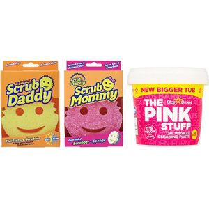 The Pink Stuff Het Wonder Schoonmaakmiddel - 850g- Allesreiniger - inclusief 1 Scrub Daddy en Scrub Mommy schuurspons - spons - afwasmiddel