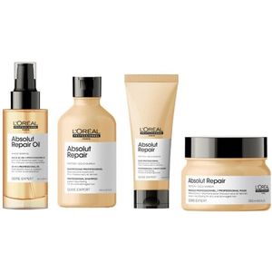 L`Oreal Professionel - Absolut Repair Set - Beschadigd Haar Pakket - Shampoo + Conditioner + Masker + Olie - Serie Expert Giftset