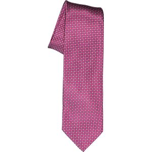 Michaelis  stropdas, zijde, donkerroze met lichtblauw en wit dessin -  Maat: One size