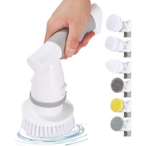 Elektrische schoonmaakborstel - Elektrische schrobborstel - Reinigingsborstel - Scrubber - Oplaadbaar - Diverse opzetstukken
