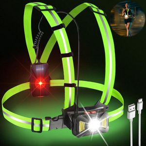 Hardloop verlichting - Borstlamp - Borstlamp hardlopen - Borstloop wandelaar - USB oplaadbaar - Hardloopvest - IPX5 Waterdicht