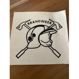 autosticker tuningsticker brandweersticker zwart 12x12