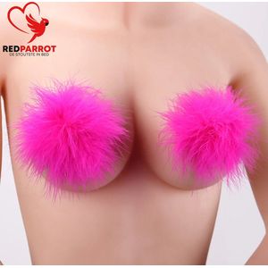 Tepel sticker Pink Pluche | Zeer sexy | Cover | Zelf klevend | Borsten | Erotisch | Voor haar | Vrouwen | Tepelsticker | Borst | Herbruikbaar