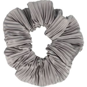 Haarsoires Haarelastiek Scrunchie – Ribbel Stof – Grijs - Haarkrinkel - Haar Elastiek met Stof - Zacht & Haarvriendelijk