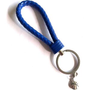 Sleutelhanger - Donker Blauw - Basketbal - Bal - Basketball - Sport - Hanger - Leer - SportPresent - Sportsieraad - Sieraden - Teamkado - Team