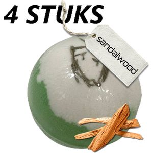 4 stuks - Bruisbal XL - Sandalwood - 180 gram - Uniek in Nederland - fenji.nl