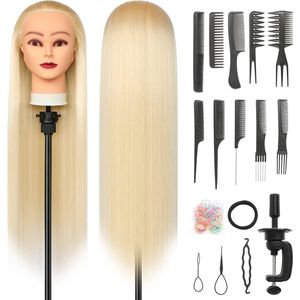 Equivera Oefenhoofd Kappershoofd - Oefenpop Kapper - Oefenhoofd Echt Haar - Human Hair - Oefenhoofd