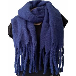 Warme Sjaal - Dikke Kwaliteit - Effen - Unisex - Blauw - 180 x 55 cm