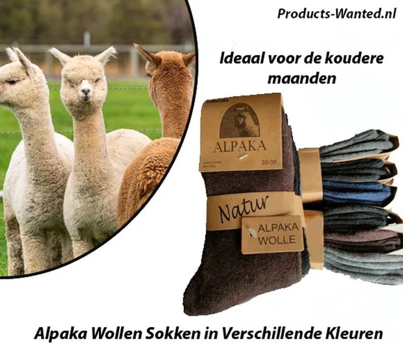 Alpaka - Zwart Grijs Antraciet - 6-Paar Wollen Sokken - 85% Alpaca - Ideaal voor Koudere Maanden