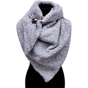Driehoekige Sjaal - Teddy - Dikke Kwaliteit - Grijs - 160 x 80 cm (2322#)