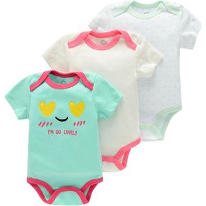 baby jumpsuit met korte mouwen,driedelige set (9M)